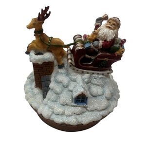 Our America SANTA'S SLEIGH Candle Topper #4052 Christmas Vintage‎ 2001